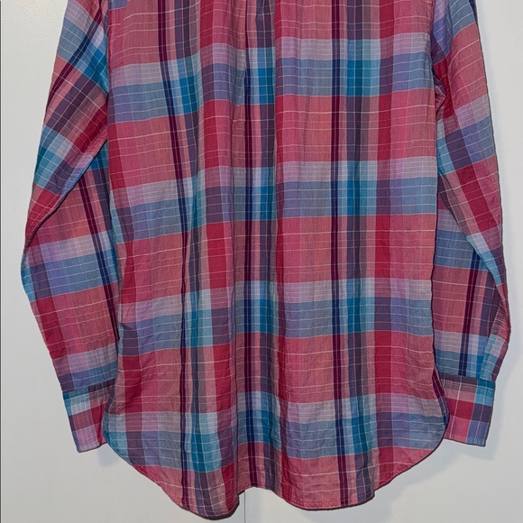 J. CREW Classic-Fit Crinkle Cotton Popover Shirt in Ombré Plaid Women’s 4 - Picture 7 of 13